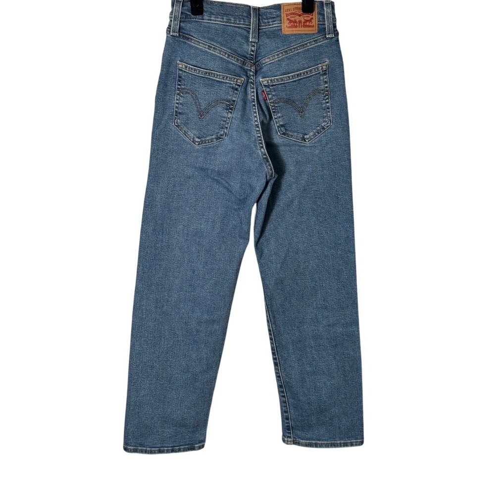 Levi's Womens Ribcage Straight Ankle Jeans High Rise Medium Wash Size 25 - Picture 4 of 11